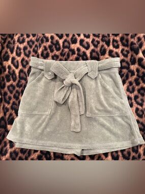 Juicy Couture Olive Terry Tie-Waist Skort